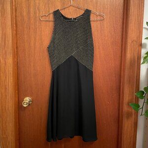 Rhapsody Party Dress Black and Gold Sparkly Size 6